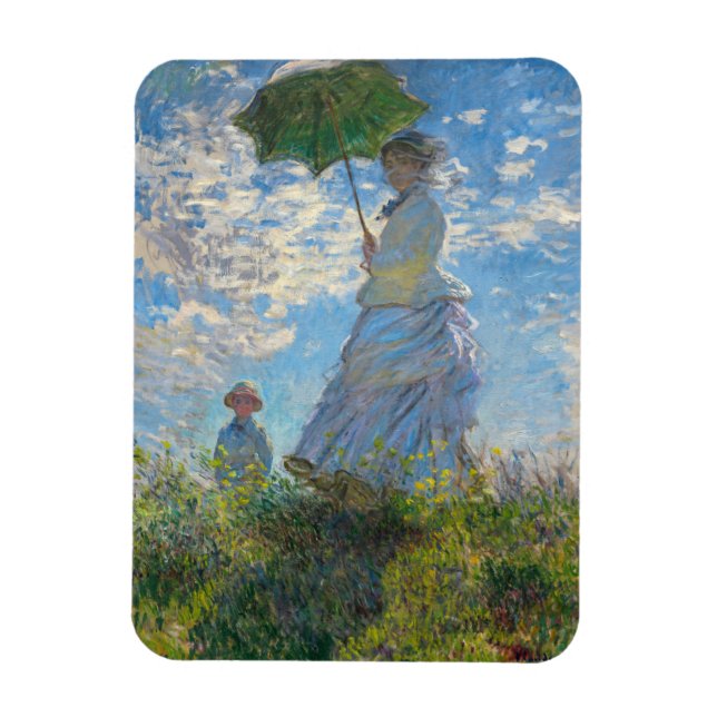 Imán Claude Monet - El paseo, mujer con sombrilla (Vertical)