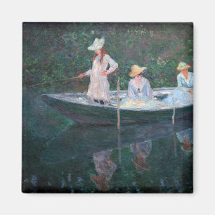 Imán Claude Monet - En el barco Norvegienne en Giverny
