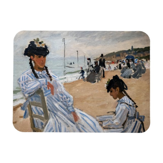 Imán Claude Monet - En la playa de Trouville (Horizontal)