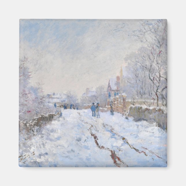 Imán Claude Monet - Escena de nieve en Argentina (Frente)