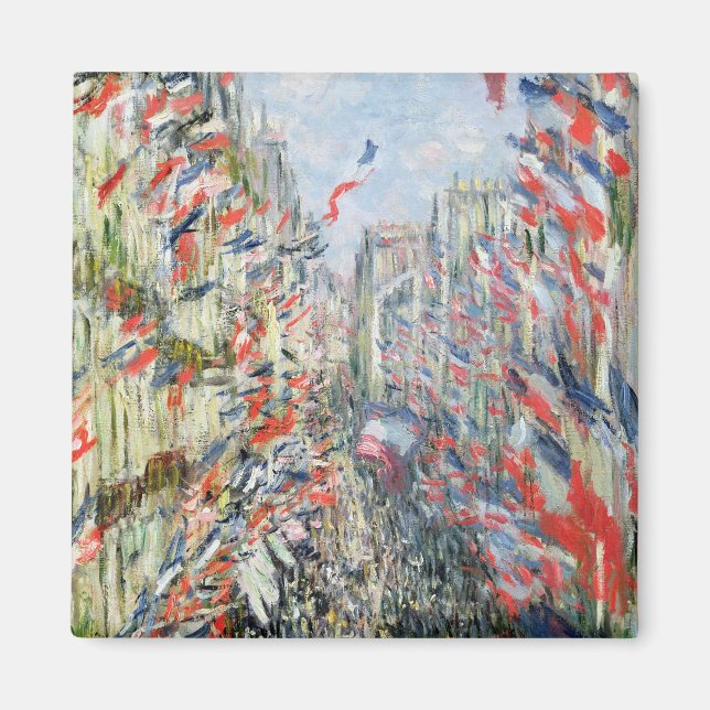 Imán Claude Monet | La calle Montorgueil, París (Frente)