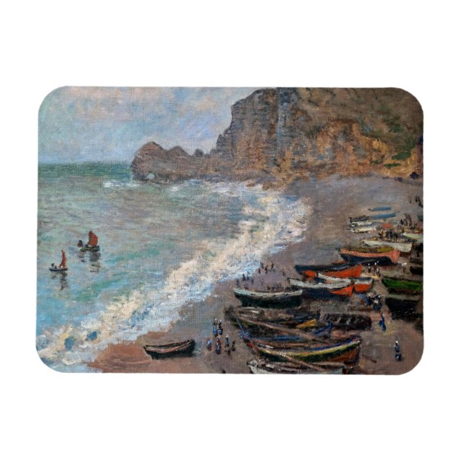 Imán Claude Monet - La playa de Etretat (Horizontal)