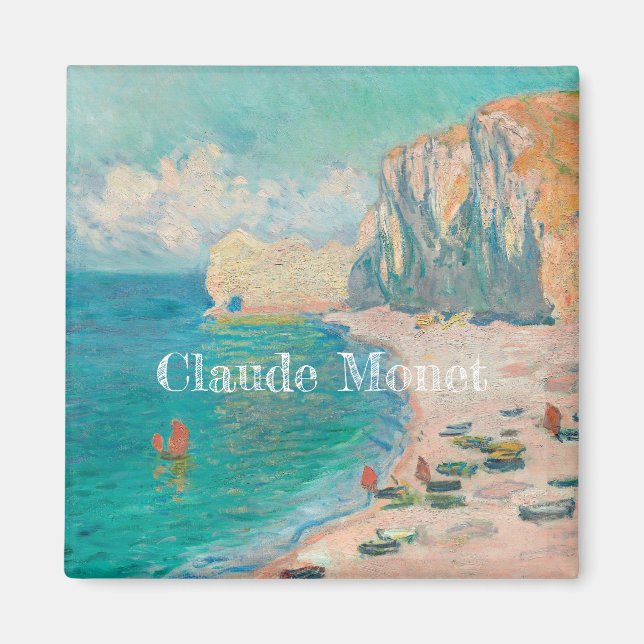 Imán Claude Monet La playa y el Falaise d'Amonet (Frente)