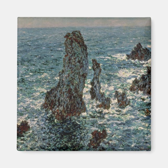 Imán Claude Monet | Las rocas en Belle-Ile, 1886 (Frente)
