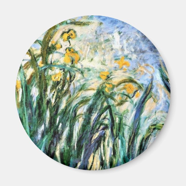 Imán Claude Monet Lirios amarillos y Malva 19 (Frente)