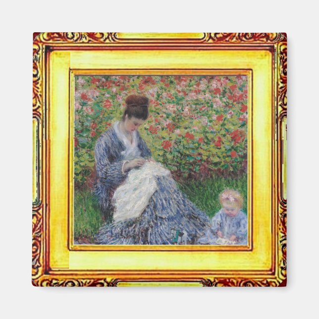 Imán Claude Monet, madre e hijo (Frente)