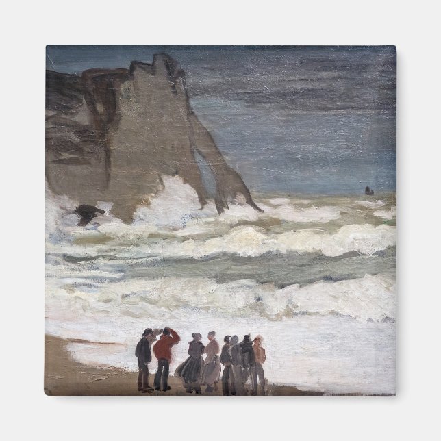 Imán Claude Monet - Mar duro en Etretat (Frente)