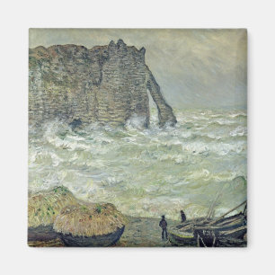 Imán Claude Monet Mar duro en Etretat, 1883