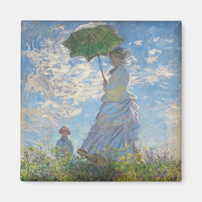 Imán Claude Monet | Mujer con Parasol (Frente)