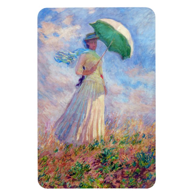 Imán Claude Monet - Mujer con Parasol a la derecha (Vertical)