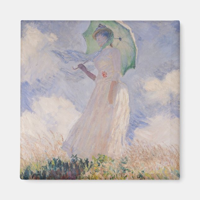 Imán Claude Monet | Mujer con Parasol a la izquierda (Frente)