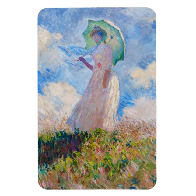 Imán Claude Monet - Mujer con Parasol a la izquierda (Vertical)