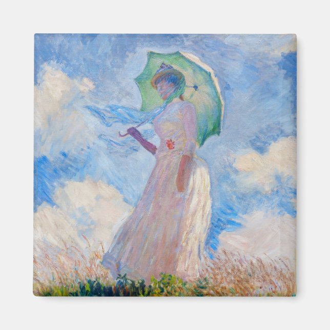 Imán Claude Monet - Mujer con Parasol a la izquierda (Frente)