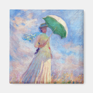 Imán Claude Monet - Mujer con un Parasol mirando a la d