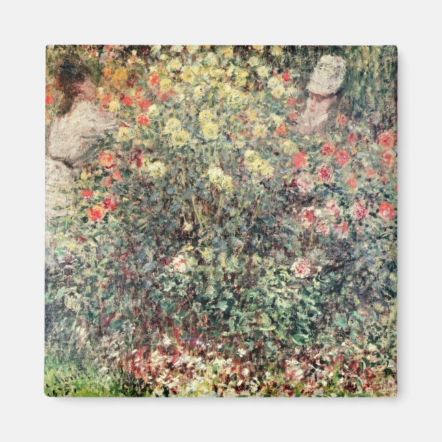 Imán Claude Monet | Mujeres en las flores, 1875 (Frente)
