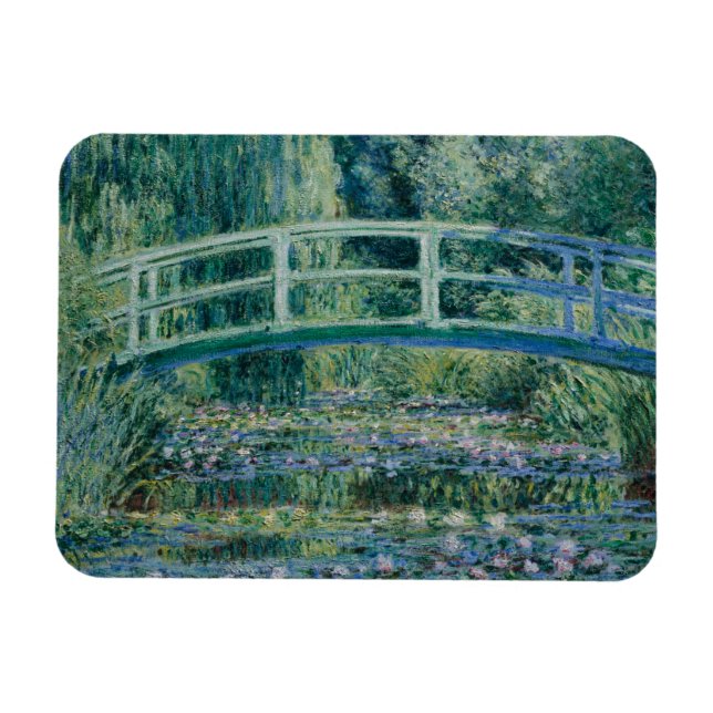 Imán Claude Monet - Nieves por el agua y puente japonés (Horizontal)