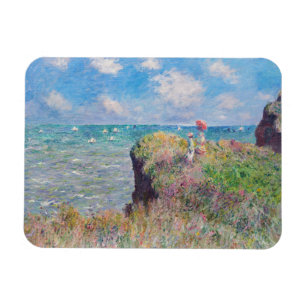 Imán Claude Monet - Paseo por el acantilado en Pourvill
