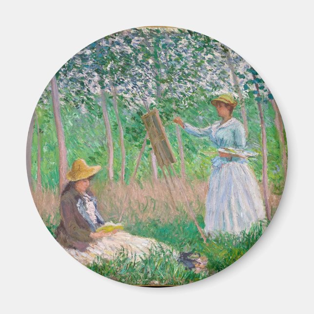 Imán Claude Monet - Pintores En El Jardín (Frente)