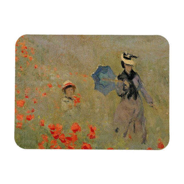 Imán Claude Monet | Poppies salvajes, cerca de Argenteu (Horizontal)