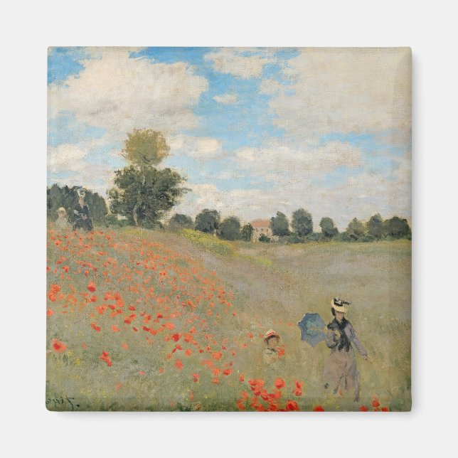 Imán Claude Monet | Poppies salvajes, cerca de Argenteu (Frente)