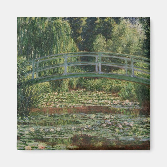Imán Claude Monet, puente japonés de fútbol y piscina d (Frente)