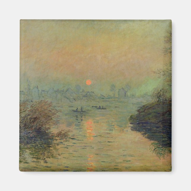 Imán Claude Monet | Puesta del sol sobre el Sena (Frente)