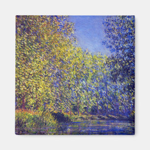 Imán Claude Monet que pinta la curva en Epte cerca de