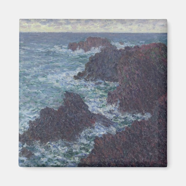 Imán Claude Monet | Rocas en Belle-Ile, la costa salvaj (Frente)