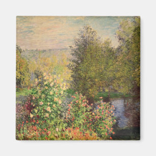 Imán Claude Monet Un rincón del jardín de Montgeron