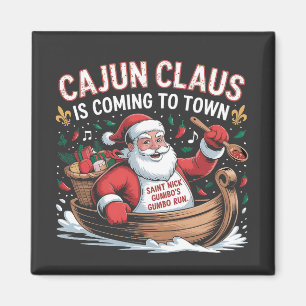 Imán Cláusula Cajún viene a la ciudad Navidad Krampus