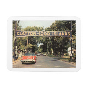 Imán Clayton Thousand Islands NY, 1959 Estilo de época