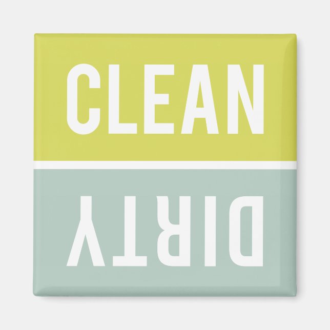 Imán Clean Dirty Chartreuse Seafoam Green Dishwasher (Frente)