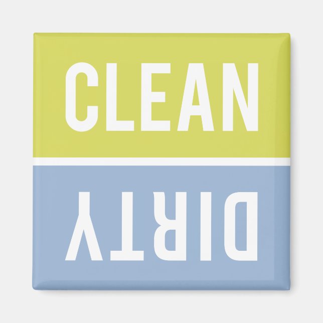 Imán Clean Dirty Citron Yellow and Blue Dishwasher (Frente)