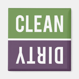 Imán Clean Dirty Green and Purple Dishwasher