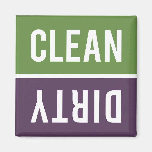 Imán Clean Dirty Green and Purple Dishwasher (Frente)