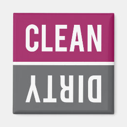 Imán Clean Dirty Raspberry and Gray Dishwasher