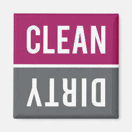 Imán Clean Dirty Raspberry and Gray Dishwasher