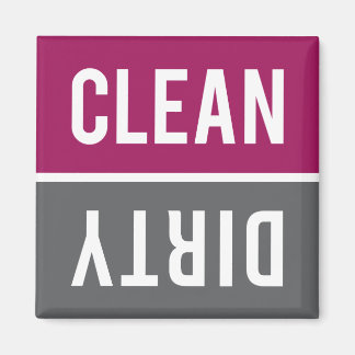 Imán Clean Dirty Raspberry and Gray Dishwasher
