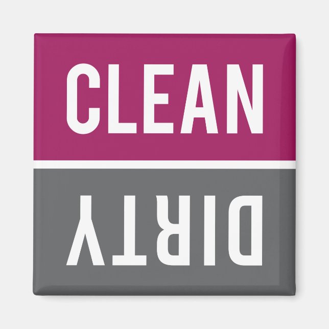 Imán Clean Dirty Raspberry and Gray Dishwasher (Frente)