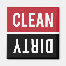 Imán Clean Dirty Red and Black Dishwasher