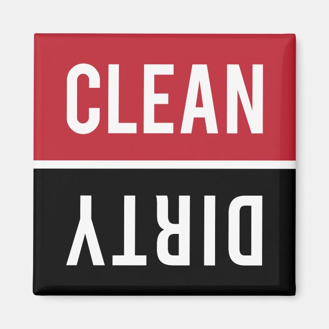 Imán Clean Dirty Red and Black Dishwasher (Frente)