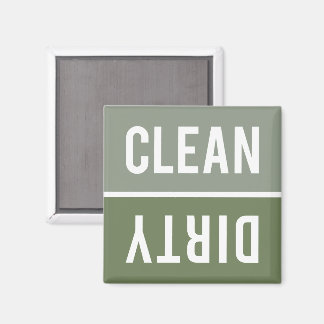 Imán Clean Dirty Sage Olive Green Dishwasher