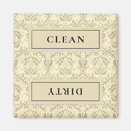 Imán CLEAN DIRTY Sepia Tan Floral Deslavavajillas