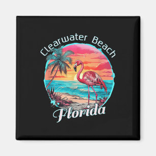 Imán Clearwater Beach Florida Beach Flamingo Tropical S