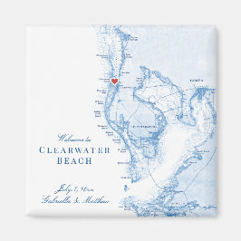 Imán Clearwater Beach Florida Map Wedding Favnet
