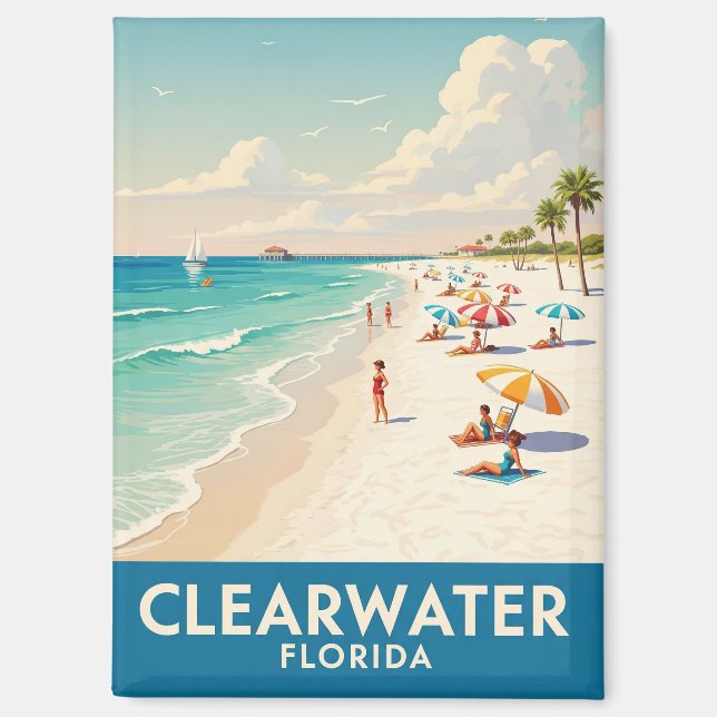 Imán Clearwater Beach Florida Travel (Anverso)