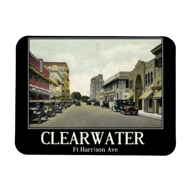 Imán Clearwater FL, Florida, Estilo Vintage (Horizontal)