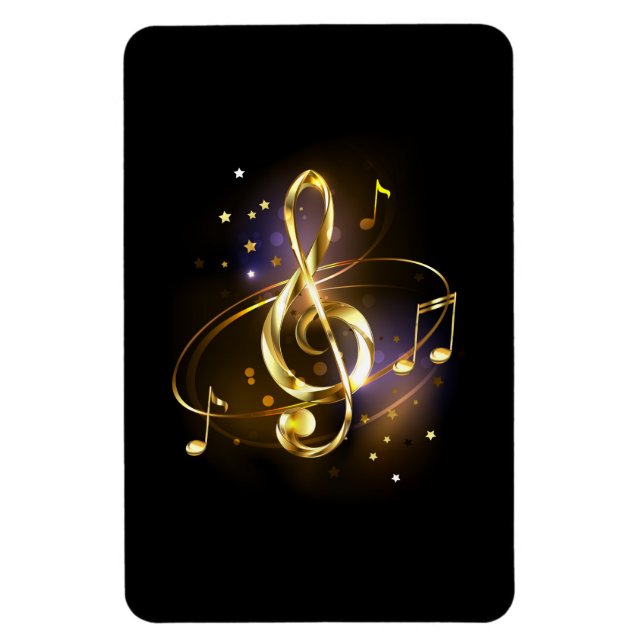 Imán Clef de sol de música dorada (Vertical)