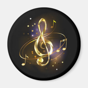 Imán Clef Musical de Triple Dorado