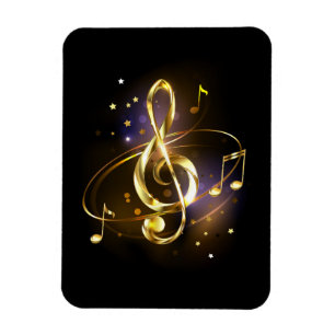 Imán Clef Musical de Triple Dorado